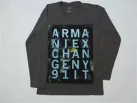 armani hommes t-shirts manches longues genereux ax-1240a gris fonce